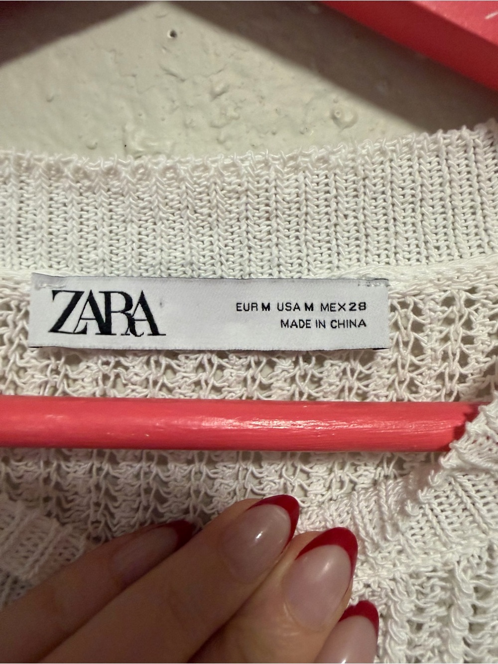 ZARA Coastal Chic Open Knit Tie Waist Sweater Top – Size Medium - Picture 5 of 5